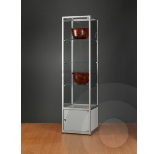 Display Cabinet with Storage Cupboard and Glass Top