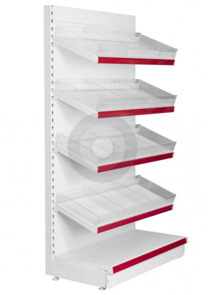 shop shelving with risers and dividers