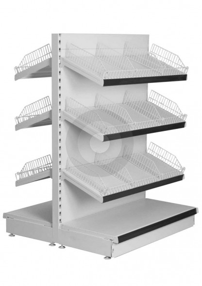 gondola shelving with shelf  wire risers and dividers