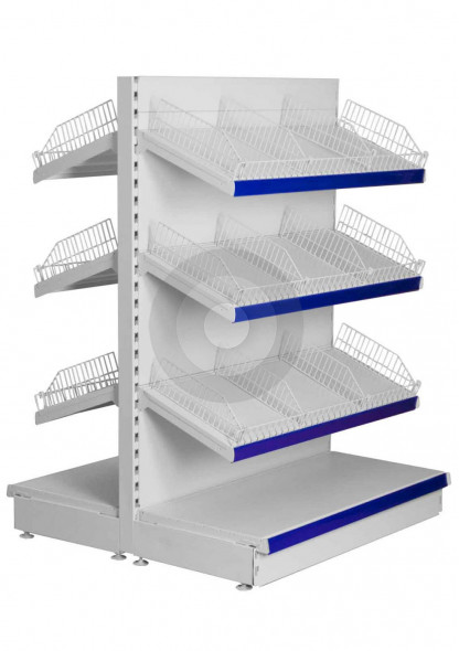 shelving with wire risers and dividers