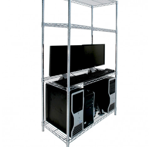 Electrostatic discharge chrome wire shelving